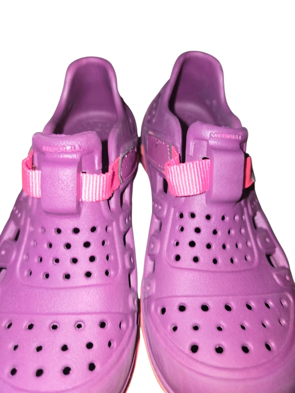 Merrell Purple Kids Water Shoes with Pink Adjustable Strap